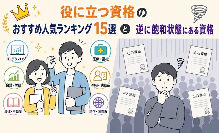 役に立つ資格のおすすめ人気ランキングと逆に飽和状態にある資格